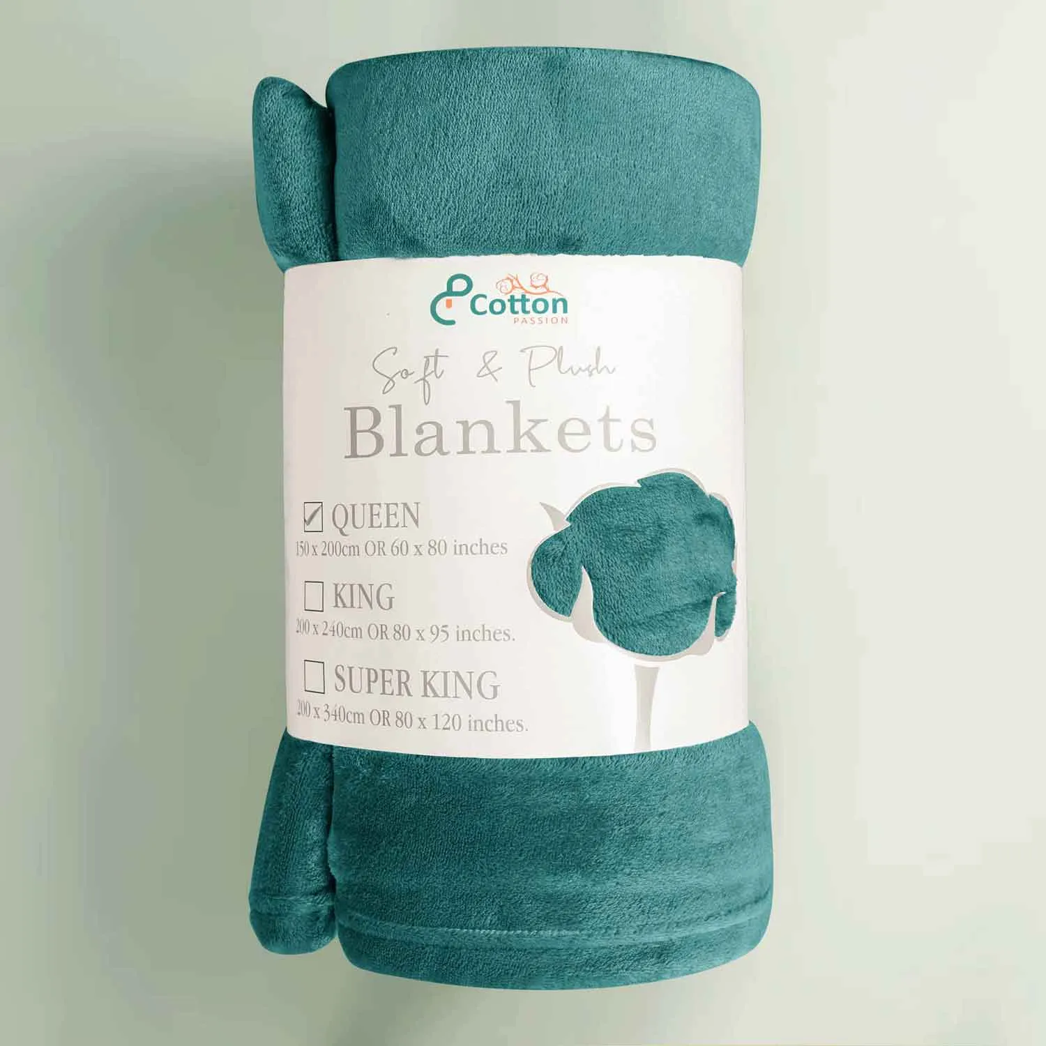 Supersoft 310 gsm Snuggly AC Fleece Blanket Teal Emerald