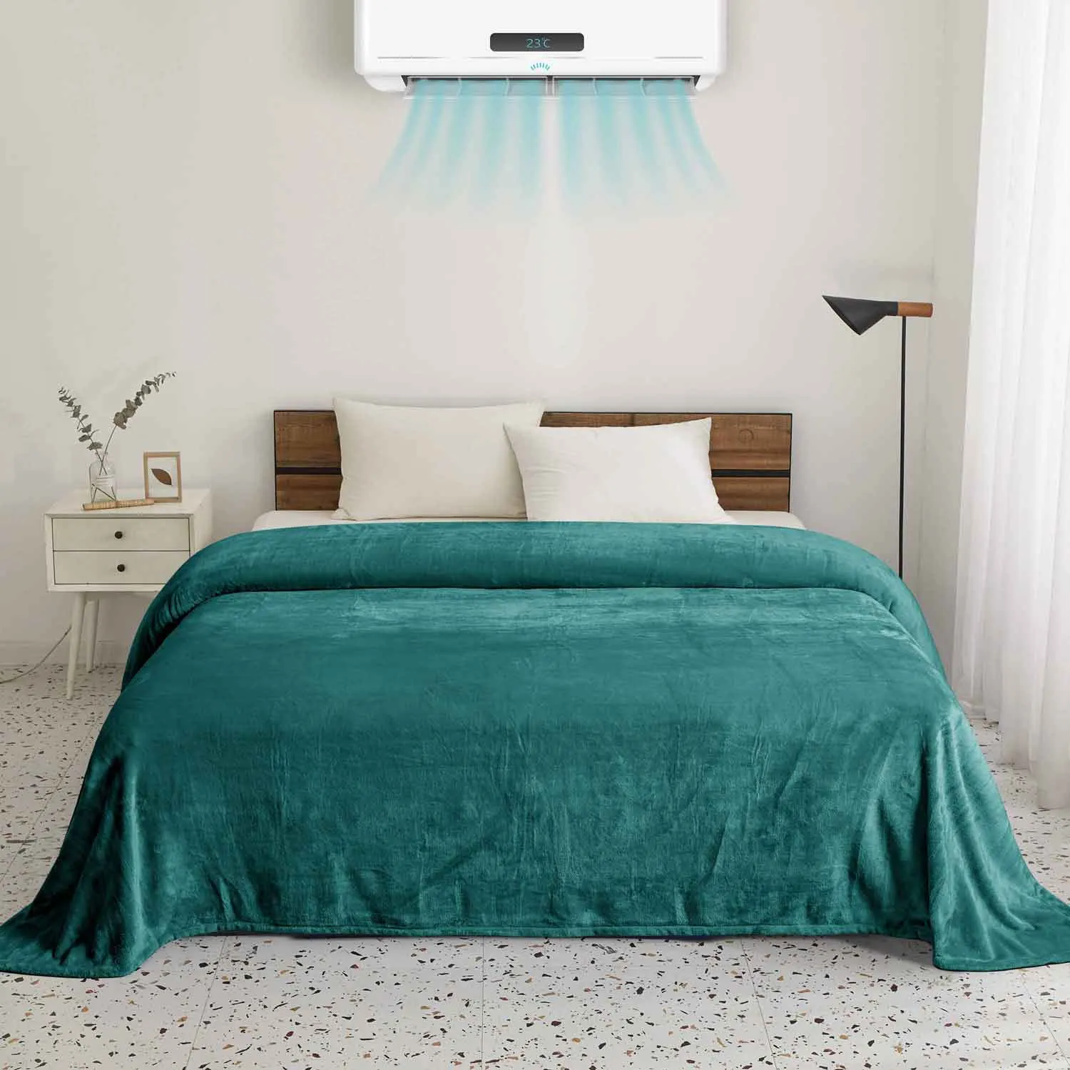 Supersoft 310 gsm Snuggly AC Fleece Blanket Teal Emerald