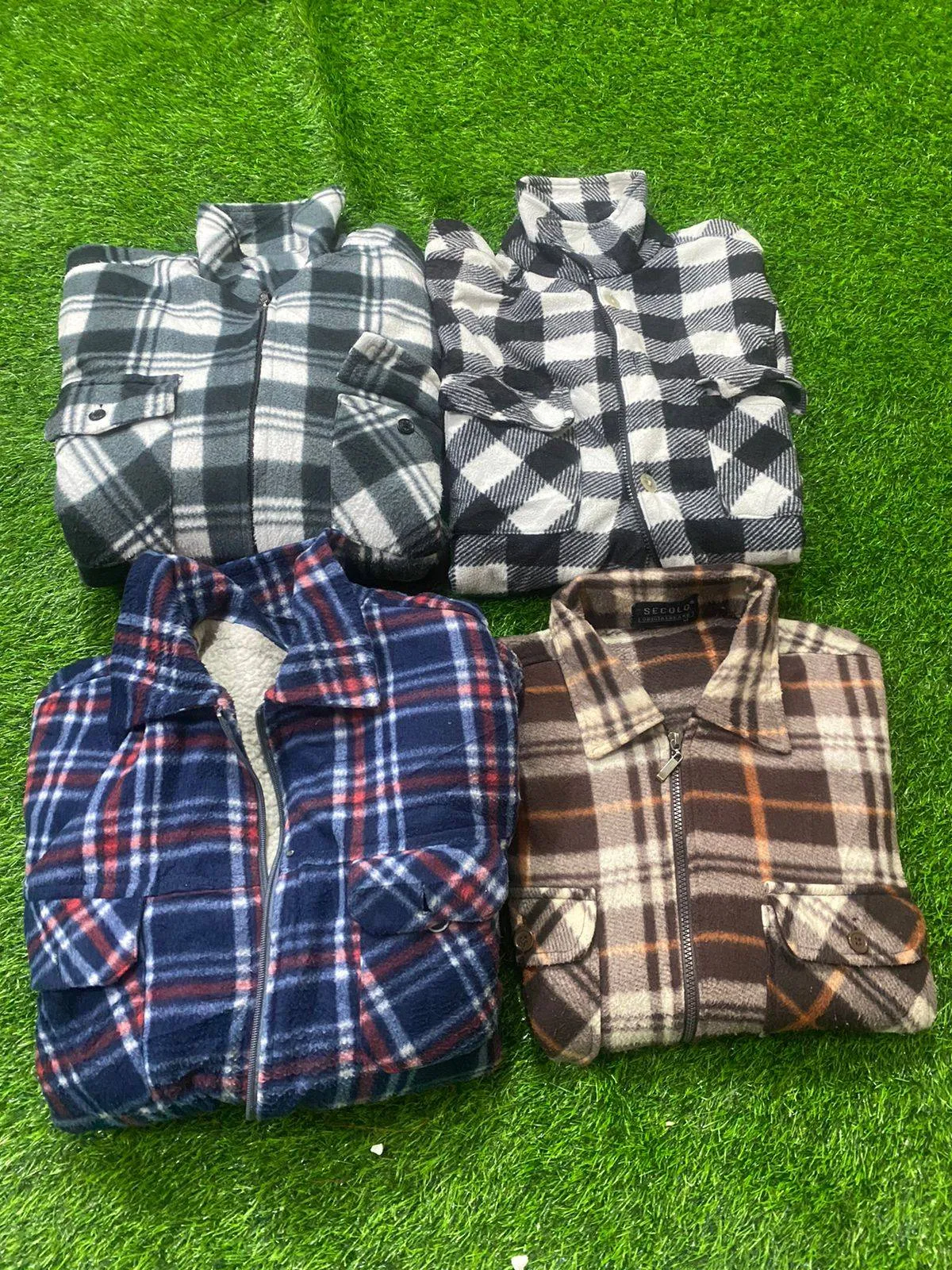 Vintage Flannel Full-Zipper Shirts